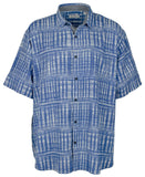 Tommy Bahama Men's Big & Tall Daybreak Batik Silk Short Sleeve Shirt Nvy 4XLB