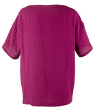 Eileen Fisher Women's Organic Cotton Lofty Gauze Bateau Neck Boxy Top