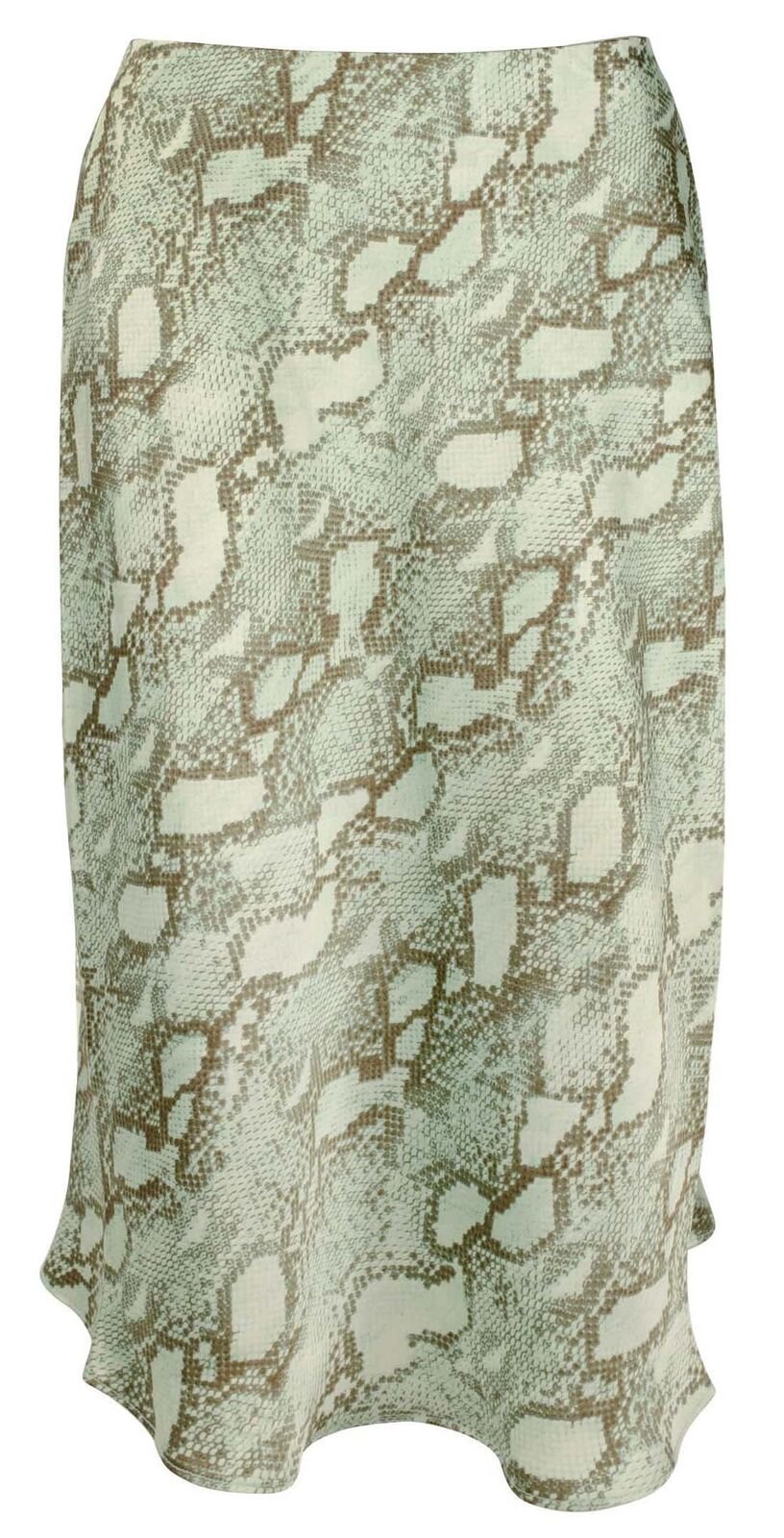 Ralph Lauren Women's Satin Snakeskin Print A-line Skirt 4 Turquoise Multi