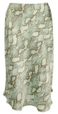 Ralph Lauren Women's Satin Snakeskin Print A-line Skirt 4 Turquoise Multi