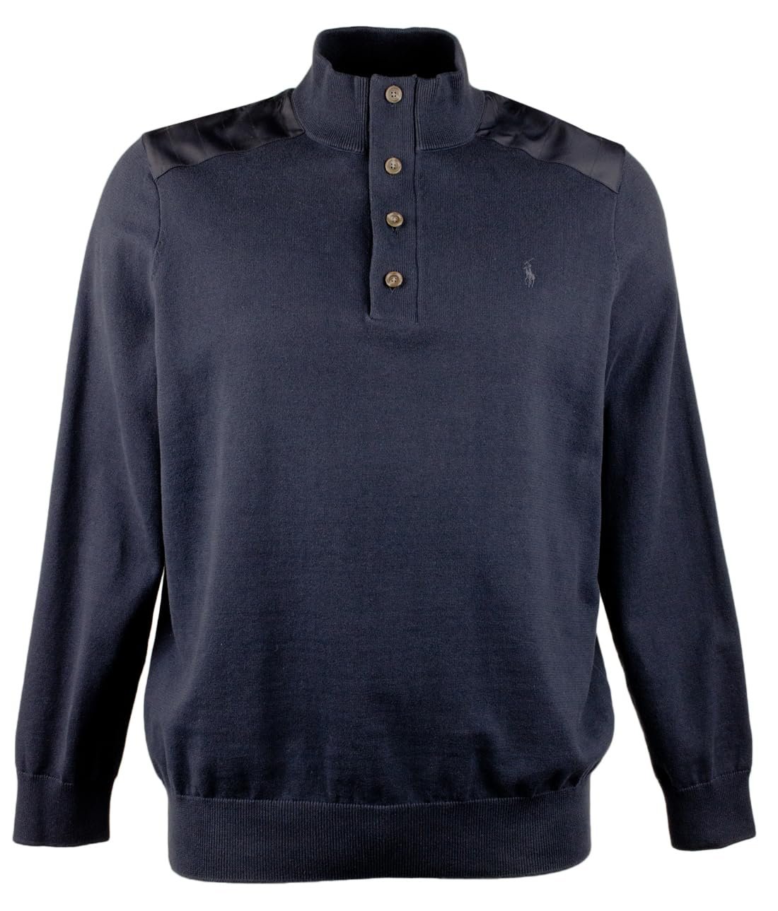 POLO RALPH LAUREN Men's Big & Tall Long Sleeve Cotton Hybrid Pullover Sweater Nvy 2XLT