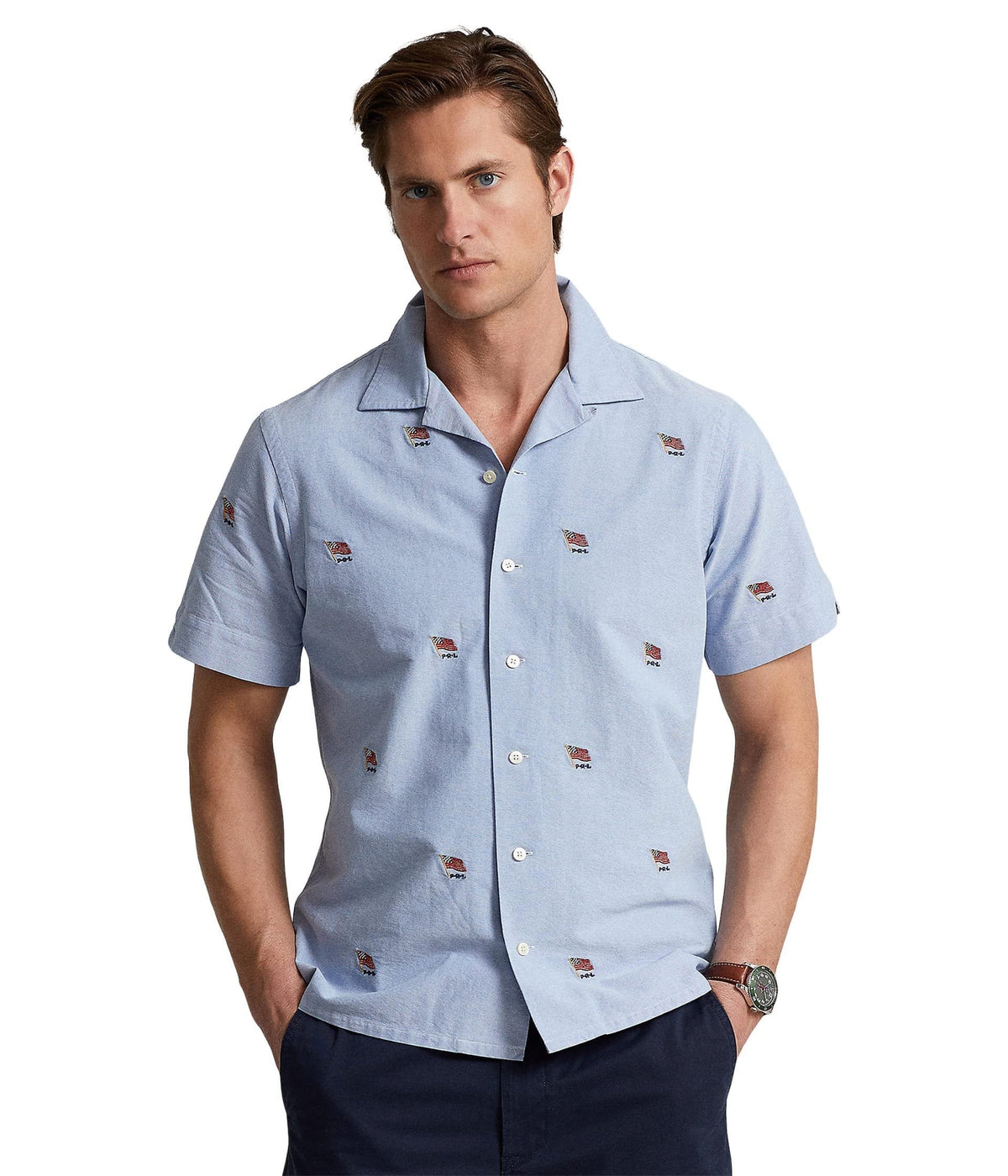 Polo Ralph Lauren Men's Flag Oxford Camp Shirt