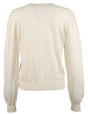 Lauren Ralph Lauren Women's V-Neck Pullover Sweater Top Cream Large