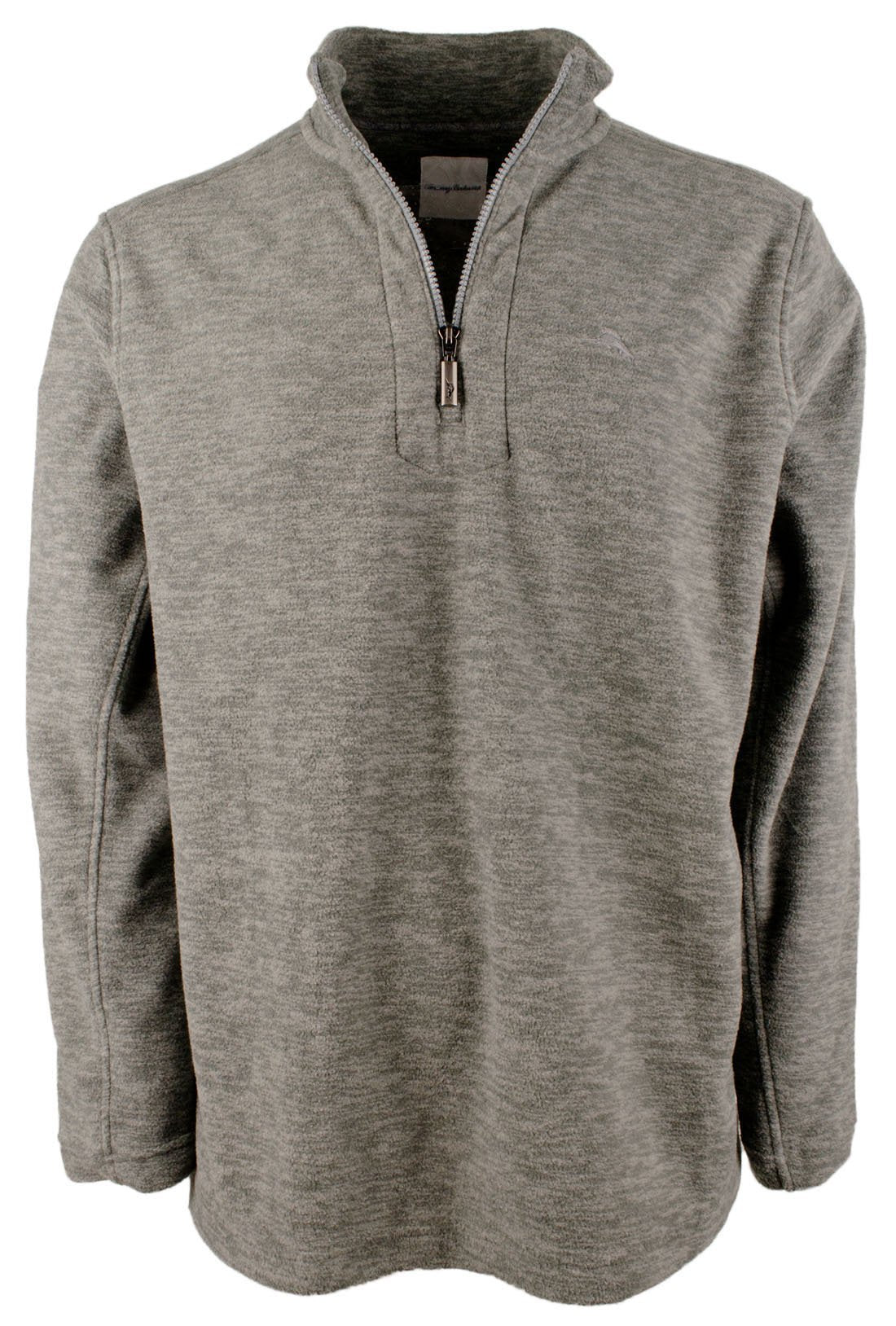 Tommy Bahama Erkek Cloud Peak Yarım Fermuarlı Polar Kazak Kül Grisi Küçük
