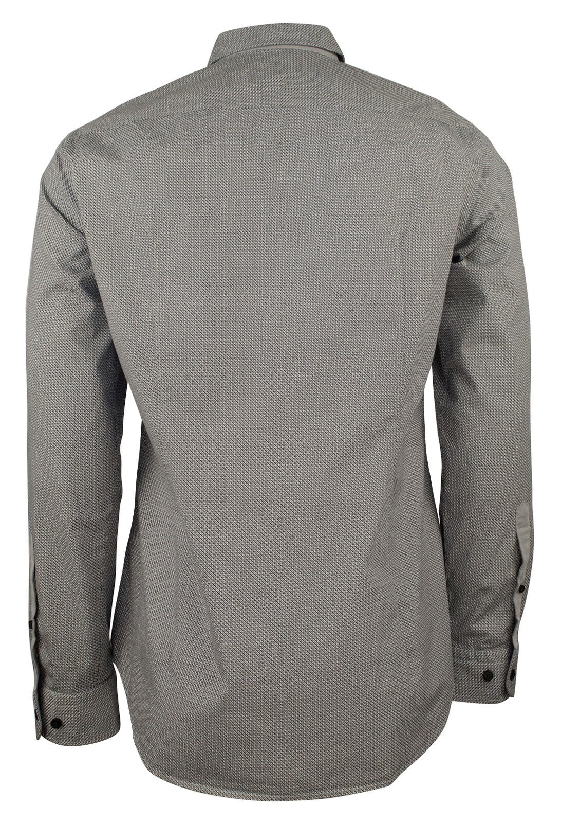 Hugo Boss Men's Green Label C-Bilia Patterned Slim Fit Long Sleeve Shirt XL