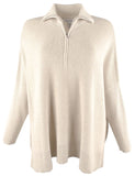 Tommy Bahama Women's Shimmer Bonita Half Zip Long Sleeved Poncho Top-CH-S/M