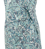 Michael Kors Women's Paisley Crew Neck Drape Sleeveless Dress Large Midnight Blue