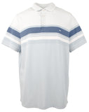 Michael Kors Men's Striped Moisture Wicking Short Sleeved Polo Shirt LT Chambray XXL