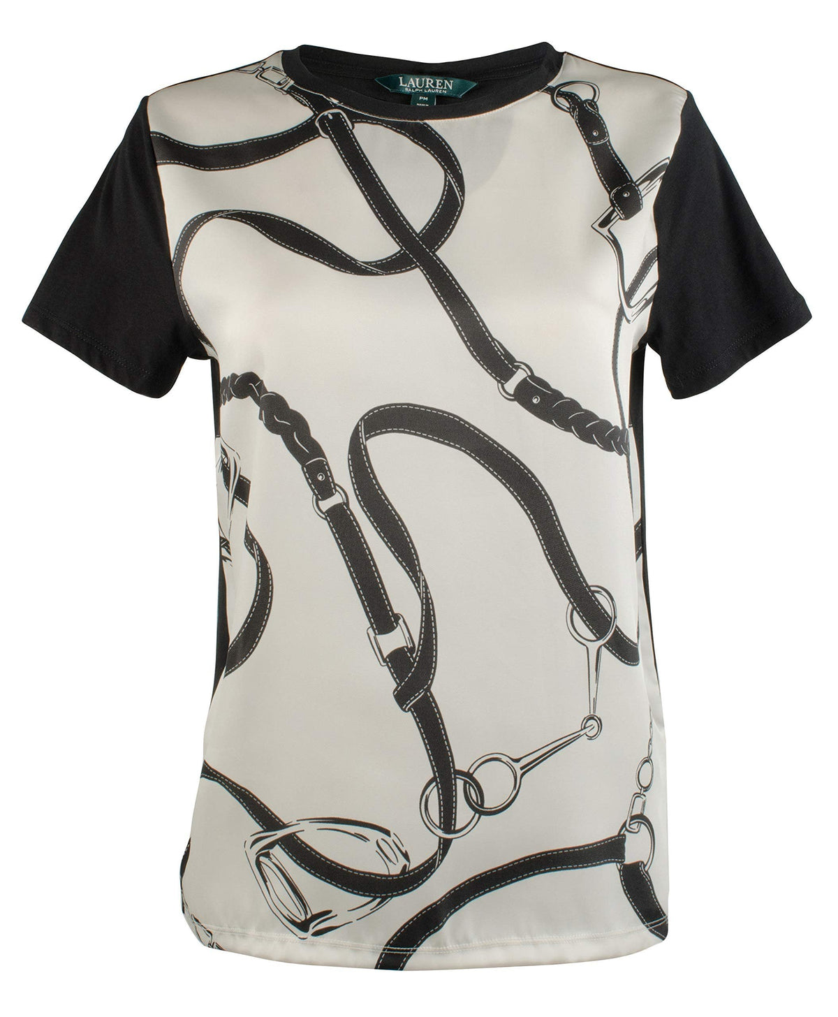 Lauren Ralph Lauren Women's Petite Stirrup Belt Print Shirt