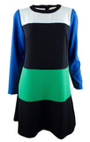 Michael Michael Kors Long Sleeve Colorblock Dress (Spring Green)