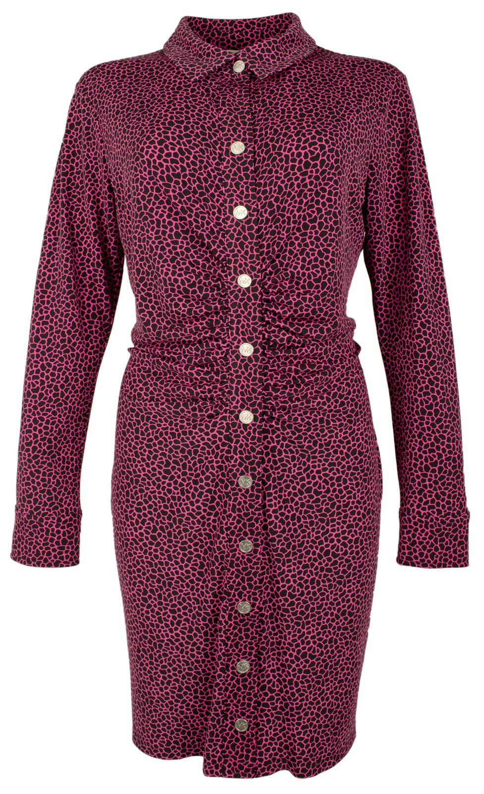 Michael Kors Women's Plus Size Button Front Long Sleeve Dress