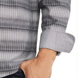 Tommy Bahama Men's Big & Tall Long Sleeve Lazlo Ombre Stripe Silk Blend Camp Shirt XLT Fog Grey