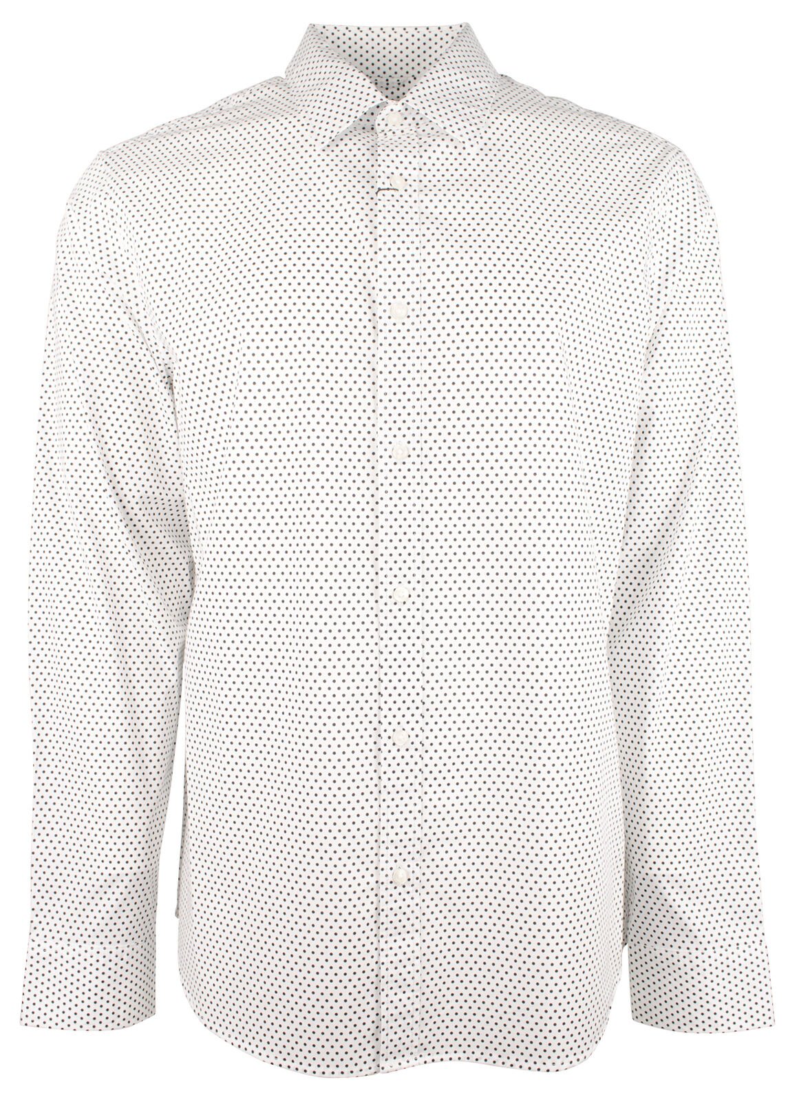 Michael Kors Men's Stretch Polka Dots Slim Fit Long Sleeve Shirt