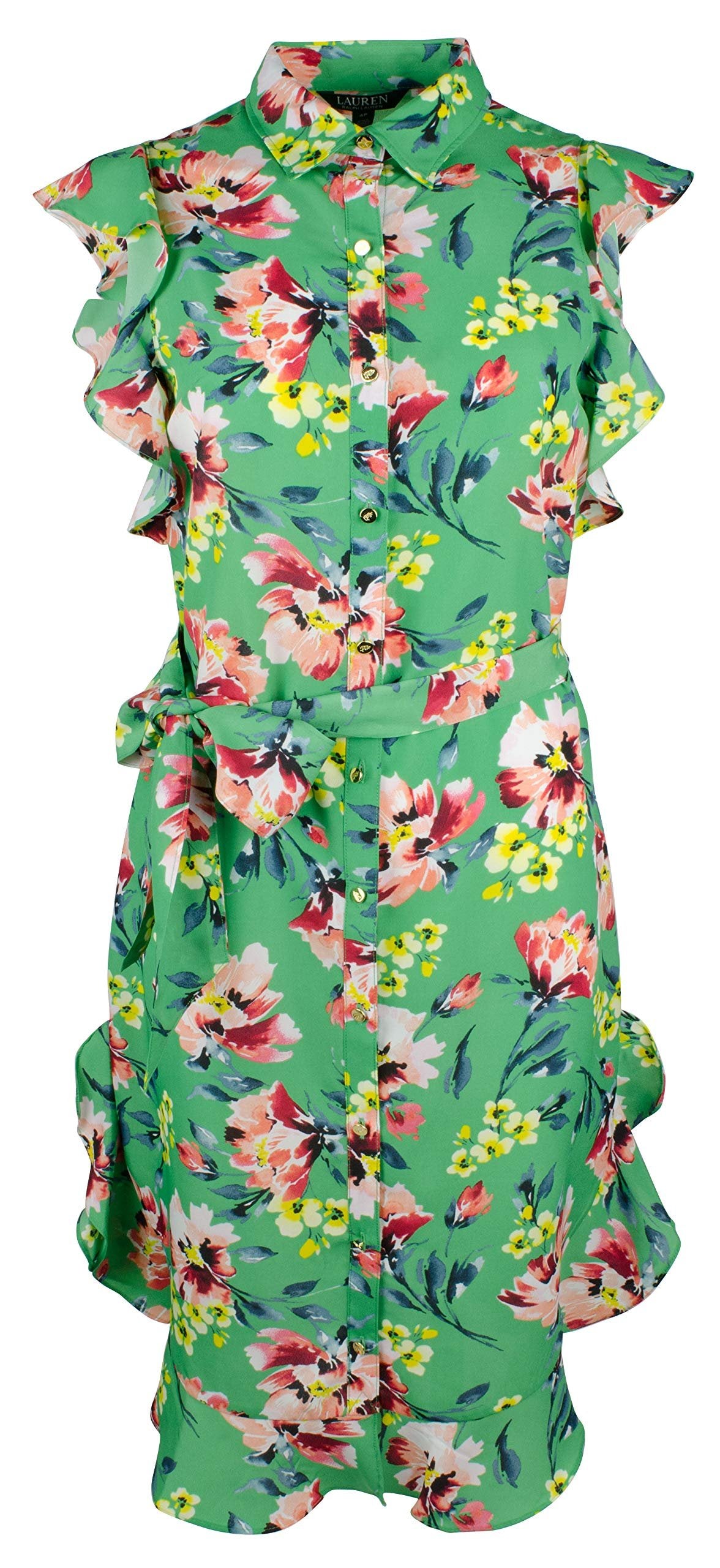 Lauren Ralph Lauren Women's Petite Flutter Sleeve Midi Dress M 8P
