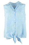 Tommy Bahama Women's Gingham Way Linen Sleeveless Camp Shirt
