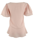 Michael Kors Women's Ruffle Rhinestone Top-RW-XS