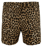 Michael Kors Women's Plus Size Animal Print Chino Shorts-Dark Camel-24W