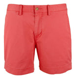 Men's Stretch Straight Fit 6 Inch Flat Front Chino Shorts Red 38