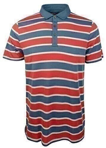 Michael Kors Men's Striped Short Sleeve Pima Cotton Polo (X Large, Nantucket