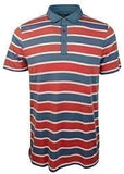 Michael Kors Men's Striped Short Sleeve Pima Cotton Polo (X Large, Nantucket