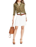 Lauren by Ralph Lauren Womens Eyelet Knee-Length Flare Skirt