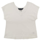 Ralph Lauren Kid's Girl's Cap Sleeve Jersey Top Shirt-W-4/4T White