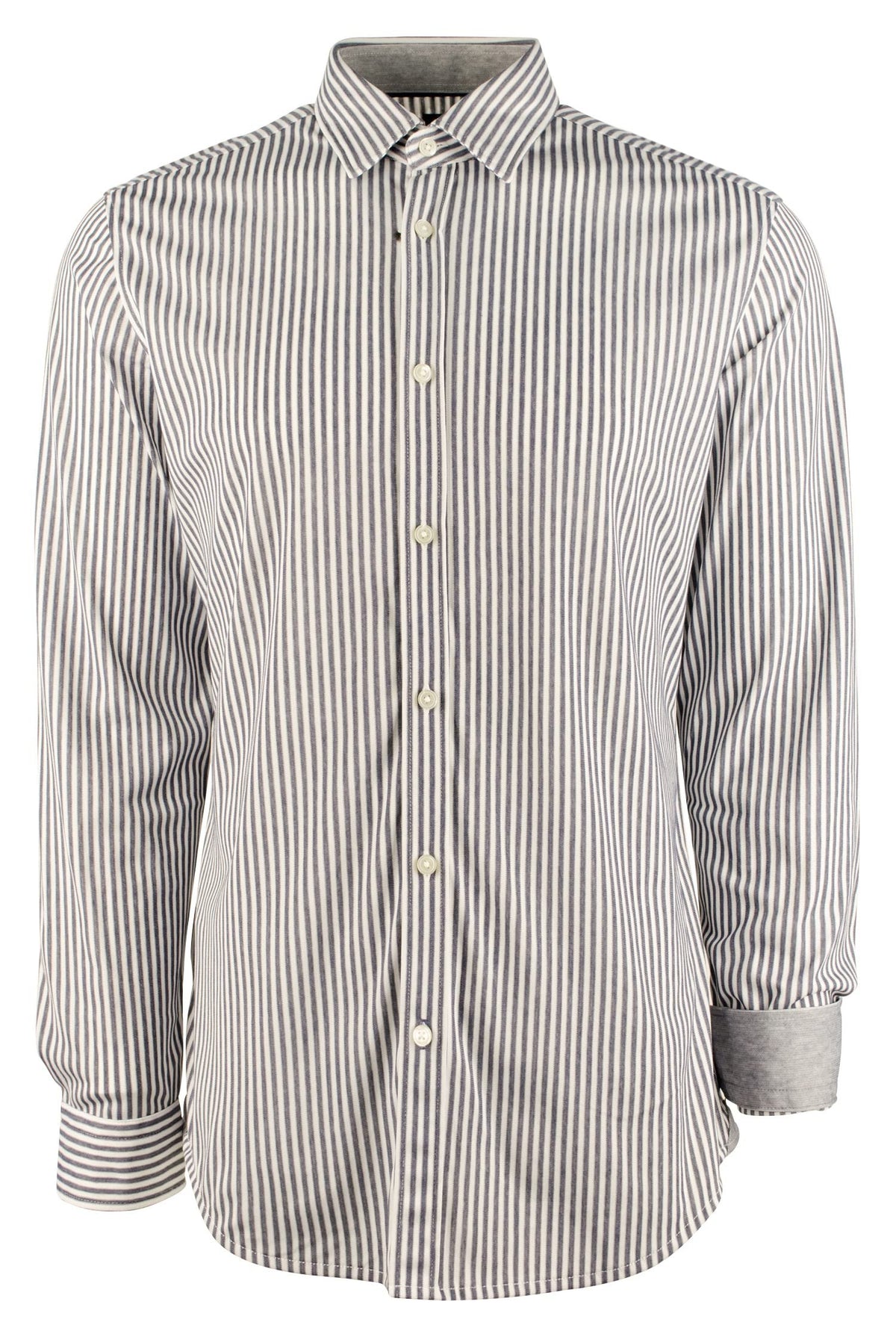 Hugo Boss Men's Lukas Regular Fit Stripe Long Sleeve Shirt 2XL Dark Blue