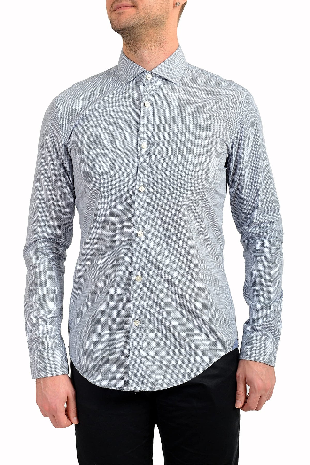 Hugo Boss Men's Ridley Slim Fit Long Sleeve Button Down Shirt XL Pastel Blue