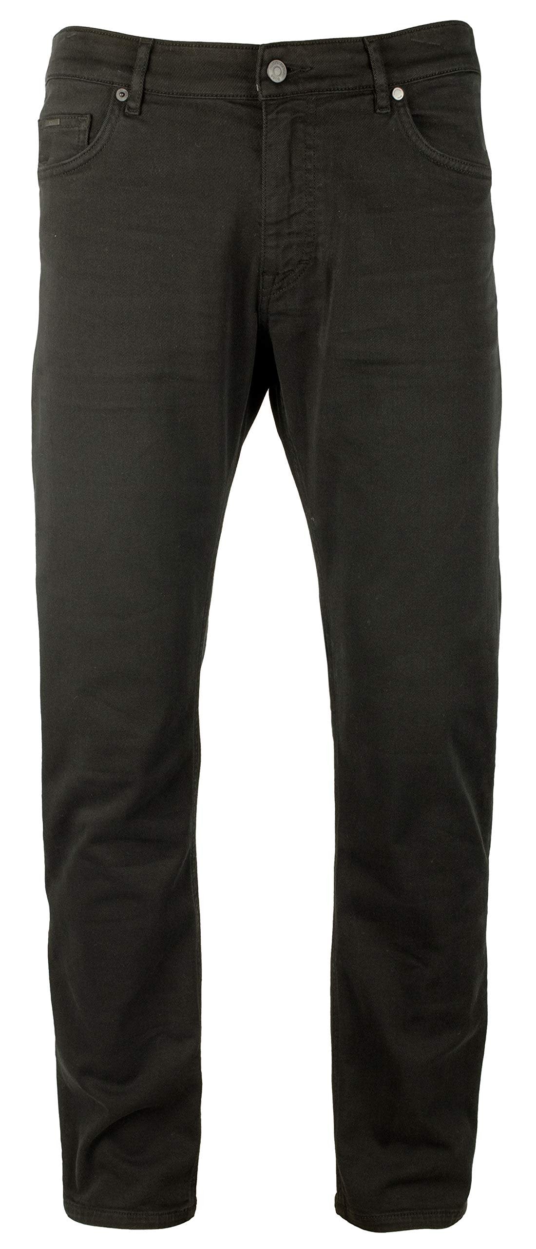 Hugo Boss Men's Albany Relaxed Fit Stretch Jeans-BLK-32WX32L Black