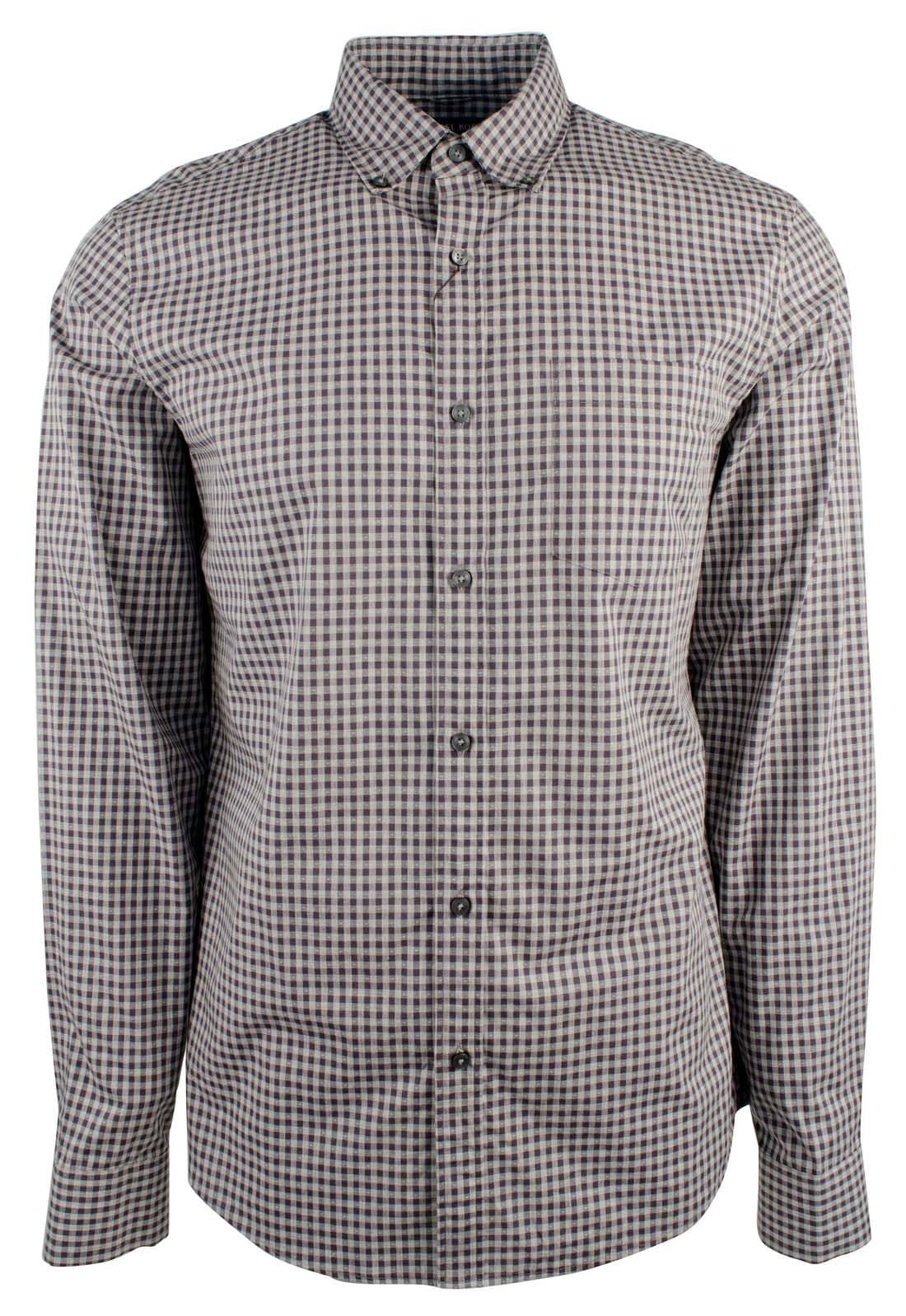 Michael Kors Men's Slim Fit Check Long Sleeve Shirt