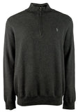 POLO RALPH LAUREN Men's Big & Tall Mesh Knit Cotton Quarter Zip Sweater Gry XLT Grey