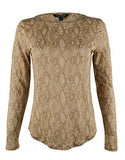 Lauren Ralph Lauren Women's Long Sleeve Snake Print Linen Top TM XS