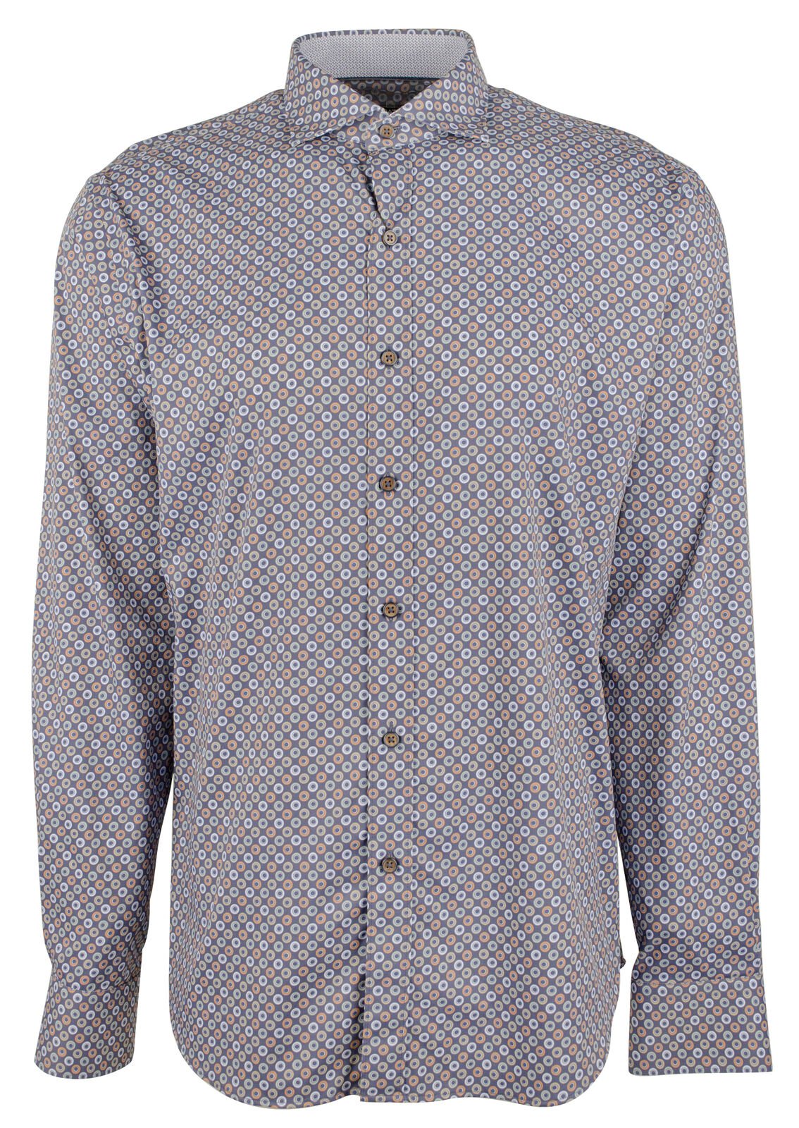 Bugatchi Men's Shaped Fit Wrinkle Free Long Sleeves Shirt N X Large