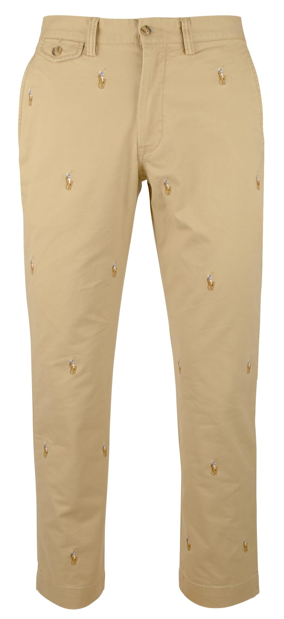 Men's Allover Polo Pony Embroidered Stretch Chino Pants 34Wx30L