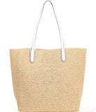 Michael Kors Eliza XL Tote, Straw Tote Natural/Optic White