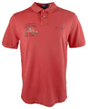 POLO RALPH LAUREN Classic Fit Flag Mesh Polo Shirt Evening Post Red LG